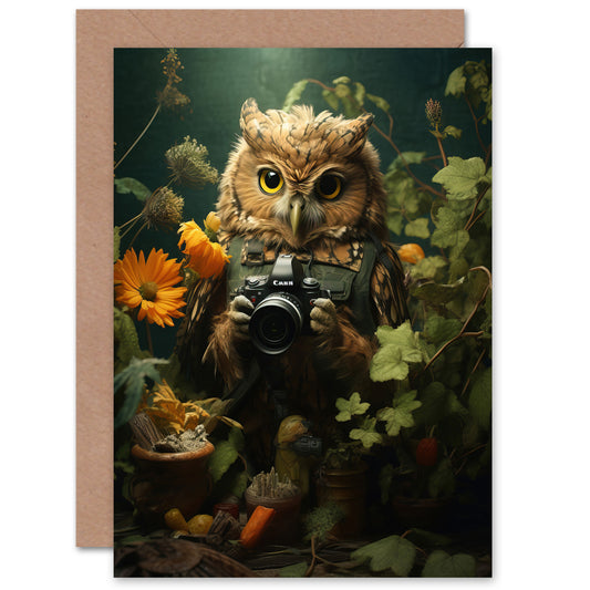 Wildlife Photographer Owl Fan Art Greeting Card