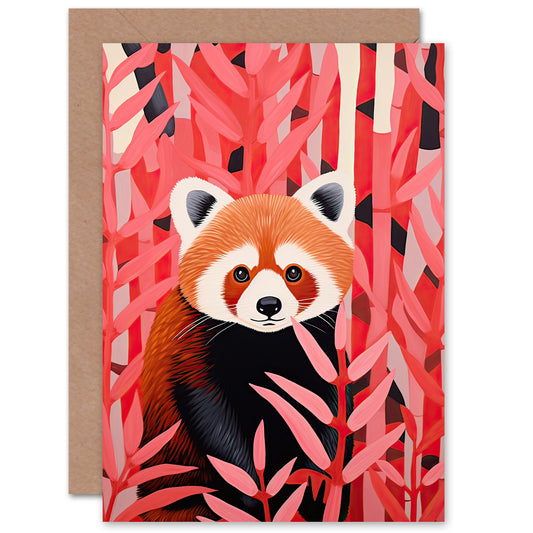 Red Panda Red Bamboo Greeting Card