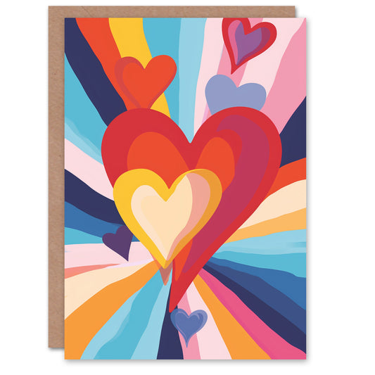 Love Heart Rainbow Simple No Words Romantic Card