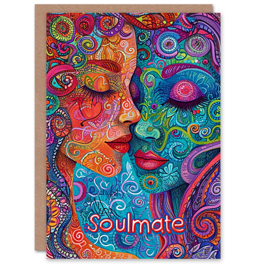 Soulmate LGBT Psychedelic Maximalist Art Romantic Card