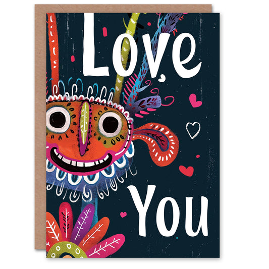 Love You Happy African Mask Romantic Card