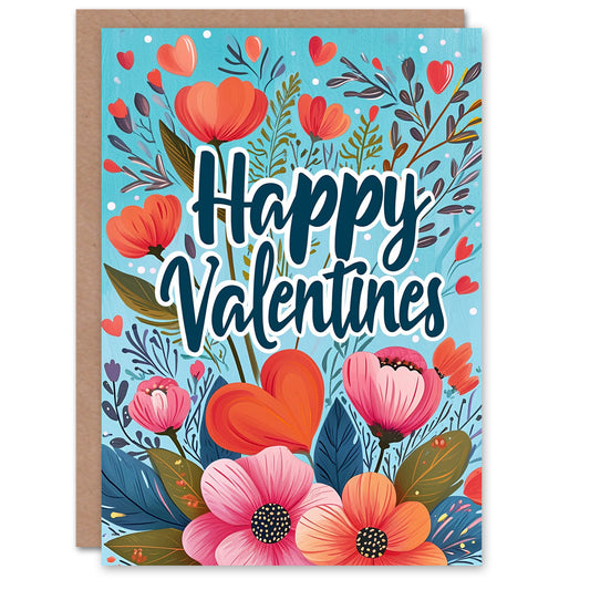 Happy Spring Flowers Bright Colourful Romantic Card