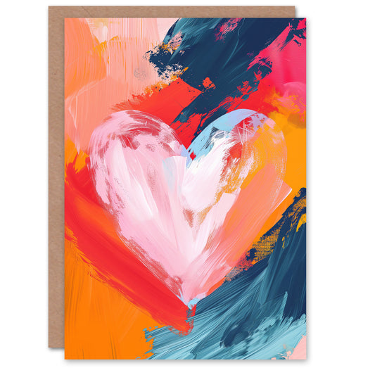 Love Heart Oil Paint Romantic Card