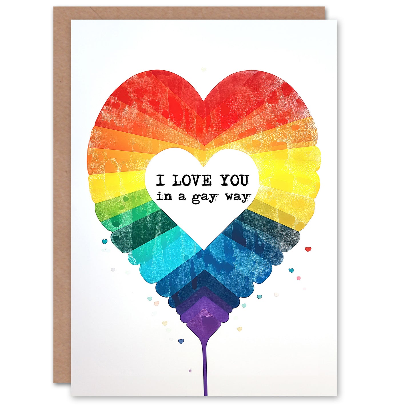 Rainbow Heart Gay Love Romantic Card