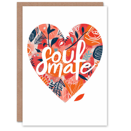 Soulmate Floral Love Heart Romantic Card