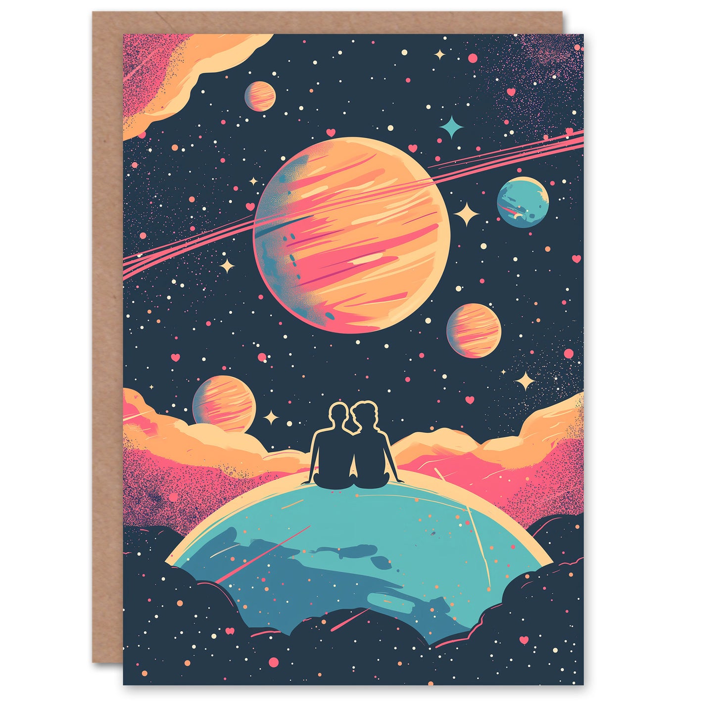 You Are My World Space Sunset Universe Stars Romantic Card