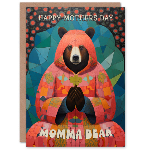 Momma Meditation Bear Mum Mother's day Card