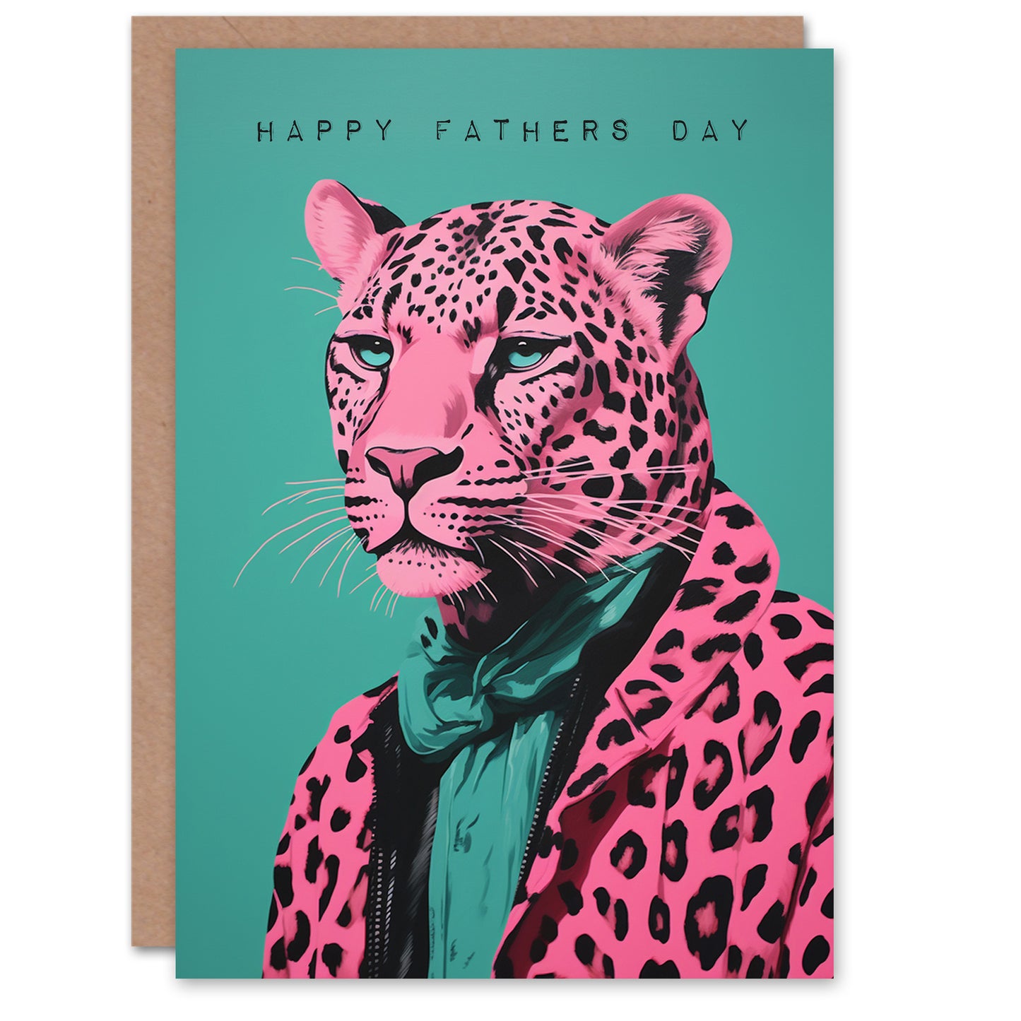 Pink Fashion Leopard Dad Father's Day Card