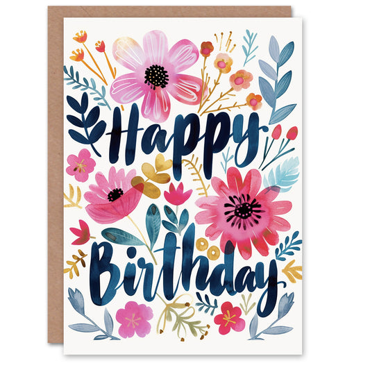 Flower Blooms Bright Floral Birthday Card