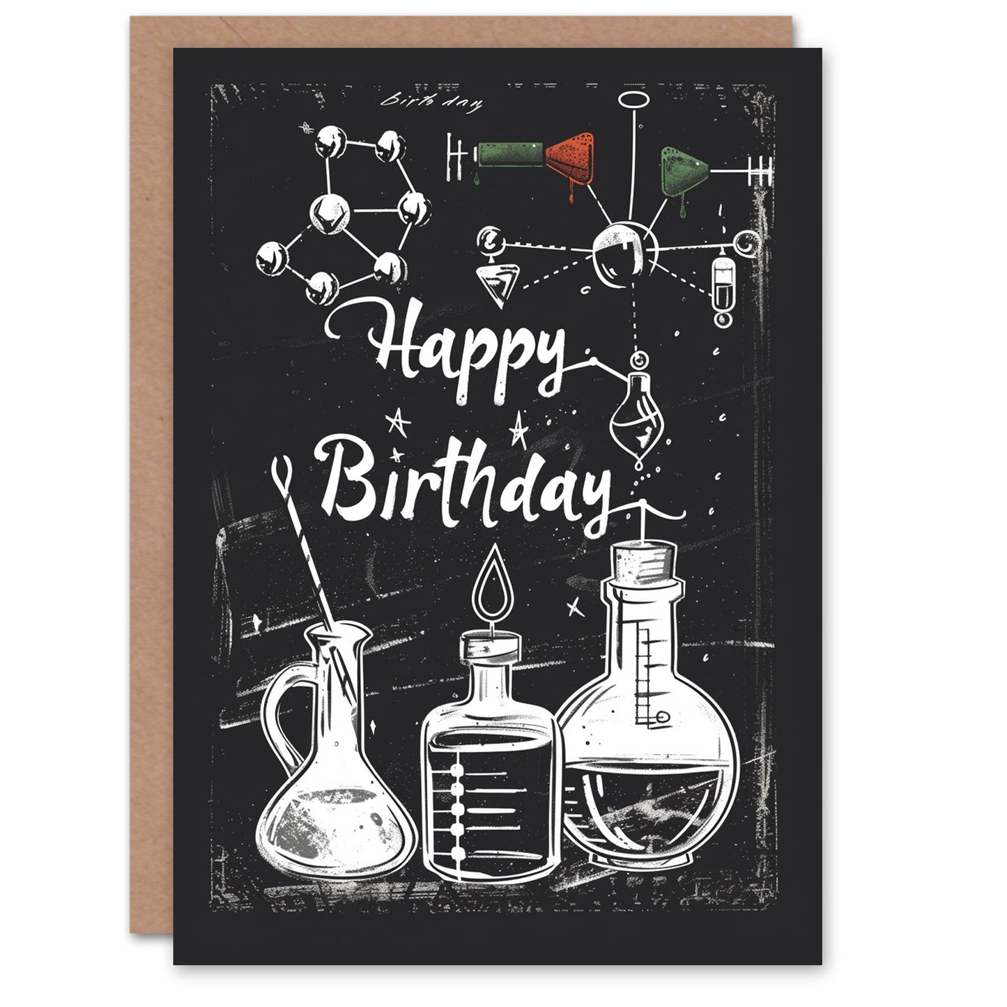 Chemistry Set Scientist Chalkboard Geek Birthday Card
