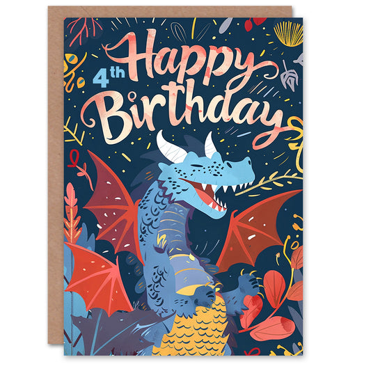 Happy Laughing Dragon Kids Birthday Card