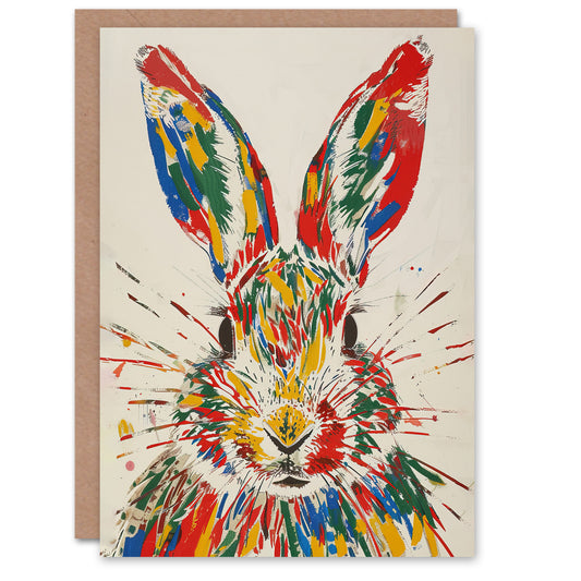 Colourful Portrait Bright Spring Birthday Card
