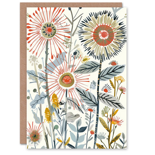 Aster Flower Wildflowers Spring Folk Birthday Card