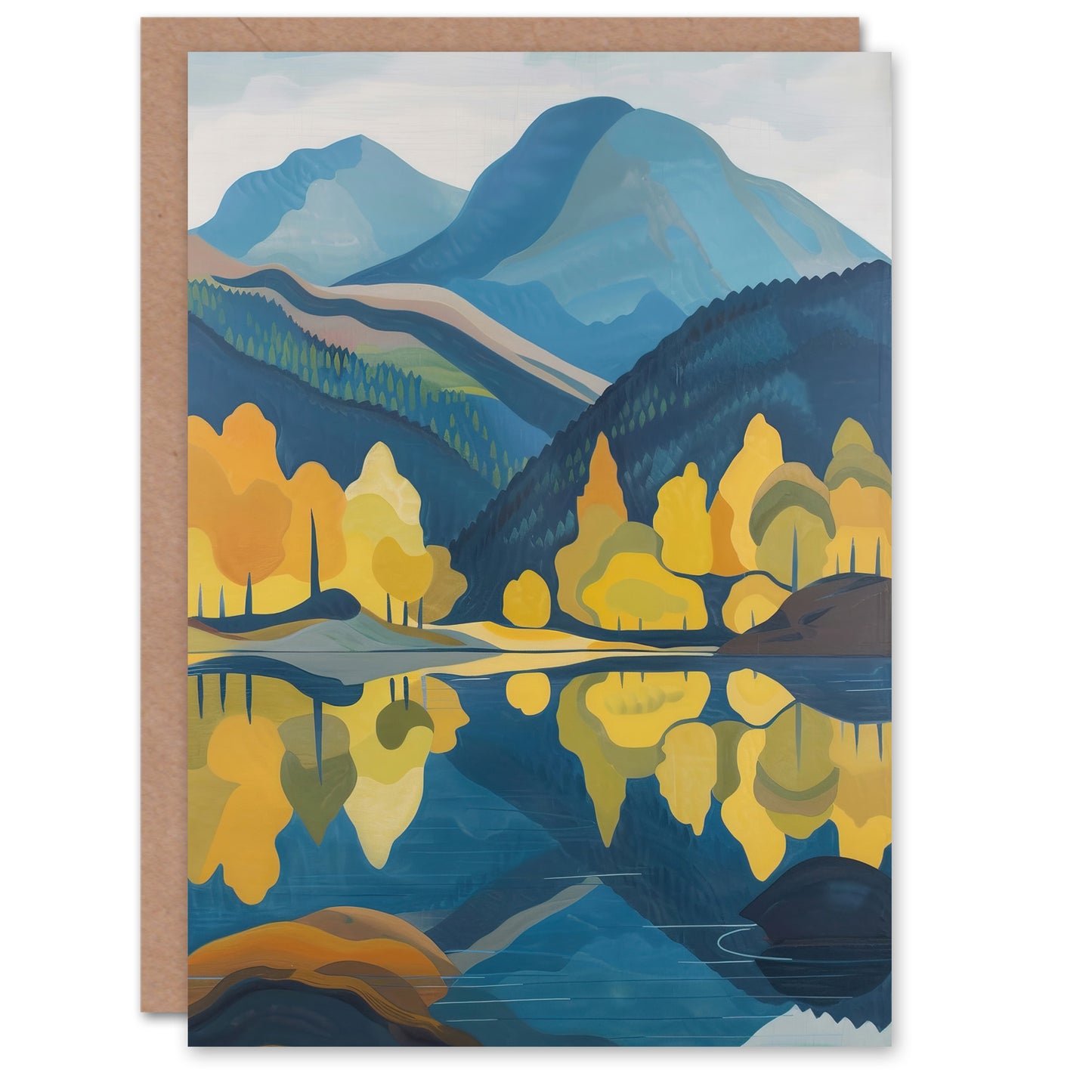 Lake District Cumbria Artwork Summer Hills Forest Art Greeting Card