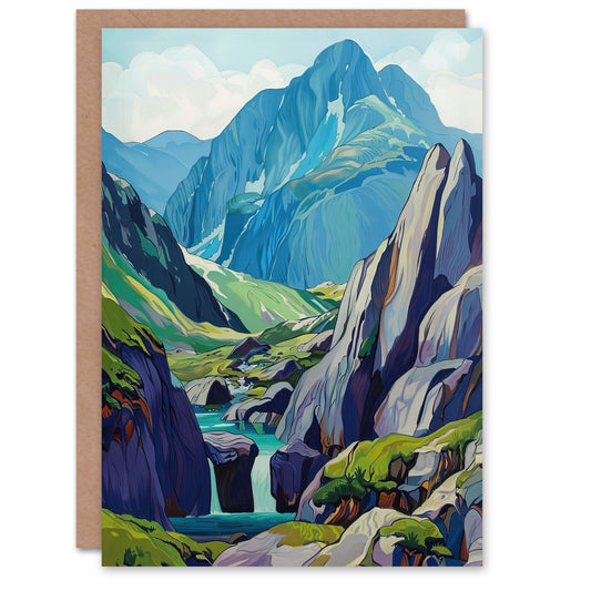 Snowdonia National Park Wales Landscape Painting Art Greeting Card