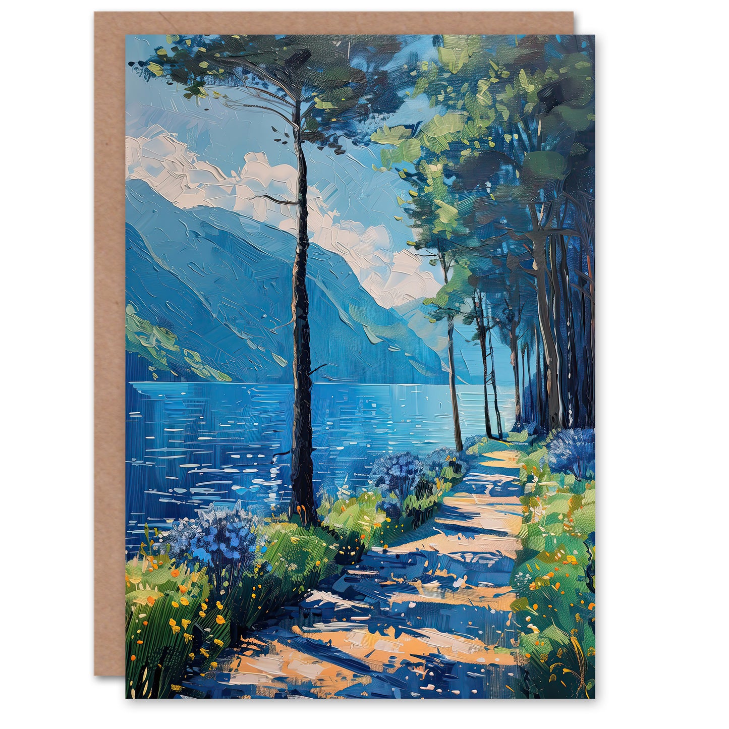 Lake District Acrylic Landscape Summer England Greeting Card