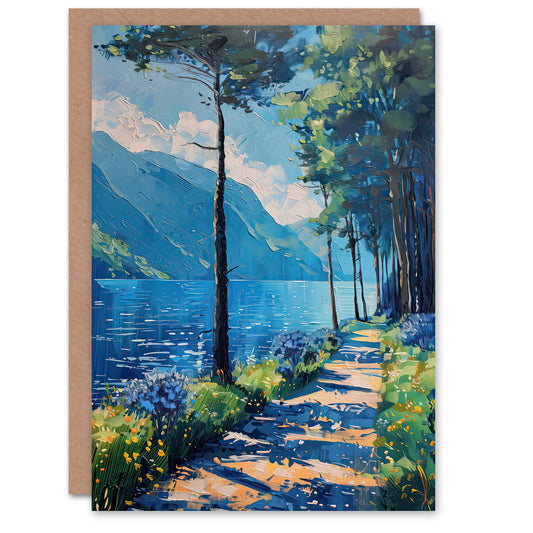 Lake District Acrylic Landscape Summer England Greeting Card