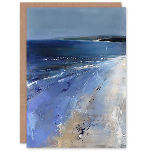 Exmouth Beach Devon England Modern Painting Greeting Card