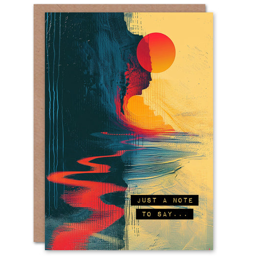 Miss You Abstract Thailand Coastal Cliff Greetings Card