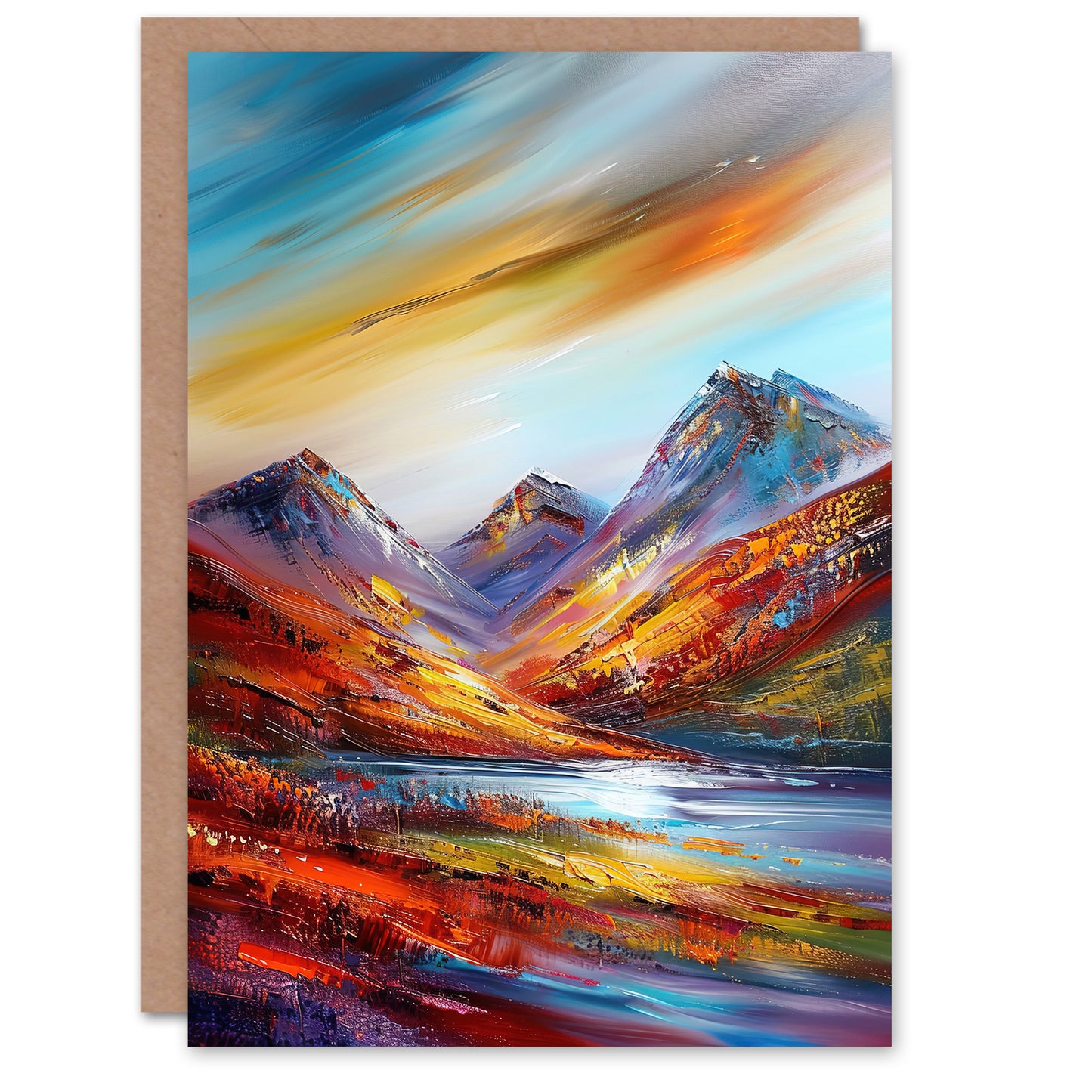 Cairngorms Heather Mountain Peak Hike Landscape Greeting Card