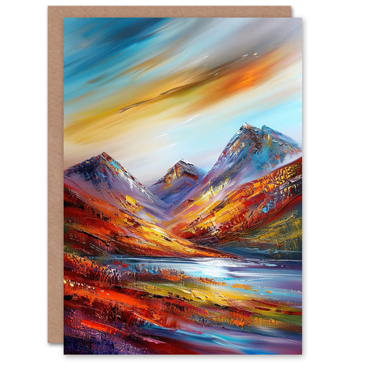 Cairngorms Heather Mountain Peak Hike Landscape Greeting Card