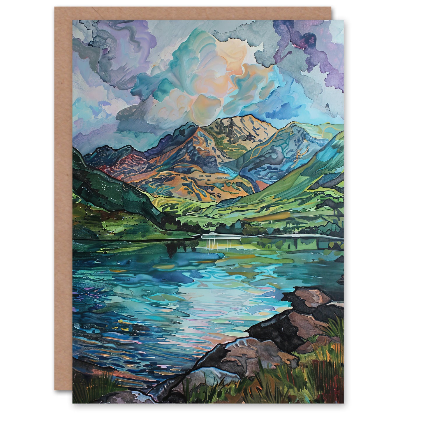 Blea Tarn Valley Lake District England Painting Greeting Card