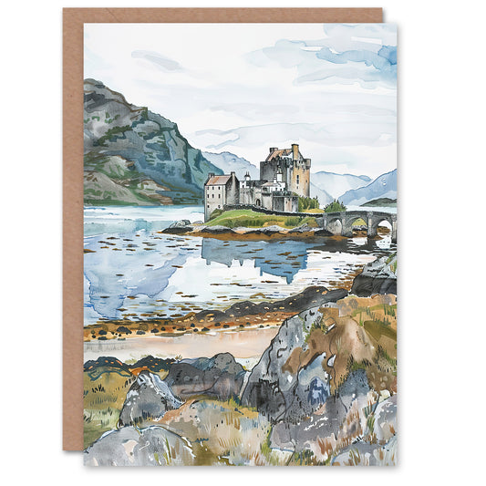 Eilean Donan Castle Loch Lake Scotland Landscape Greeting Card