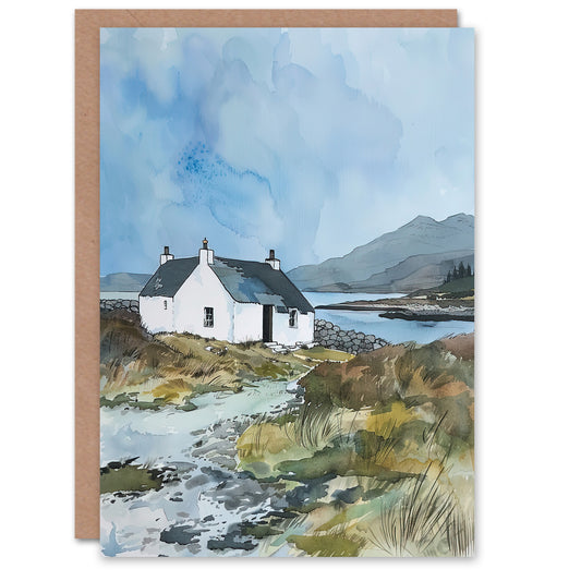 Isle Harris Crofters Cottage Scotland Landscape Greeting Card