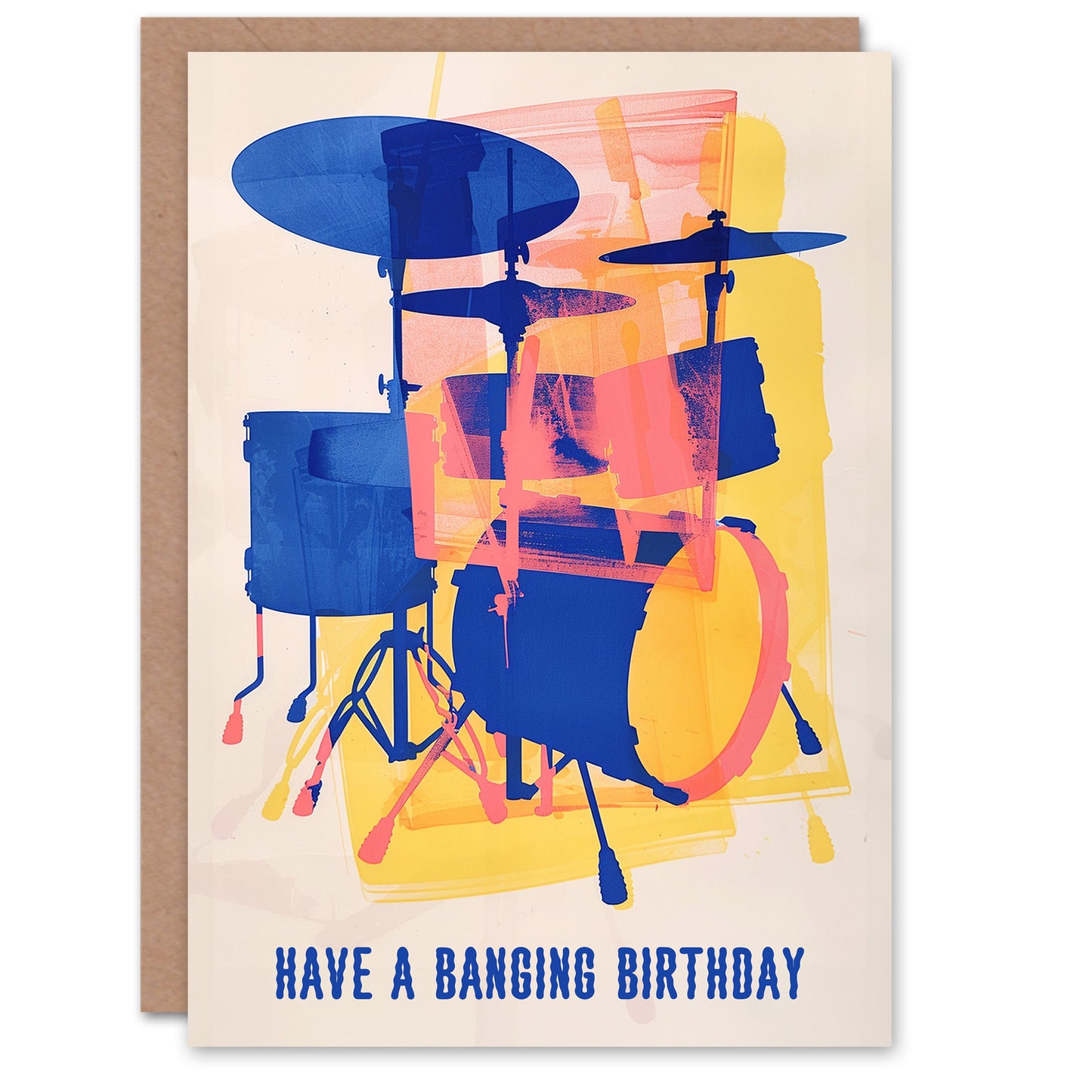 Have A Banging Day Drummer Music Drum Set Birthday Card