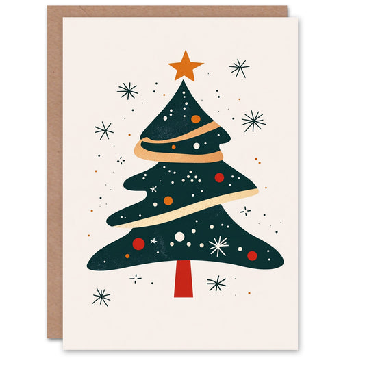 Tree Bright Modern Abstract Fun Xmas Art For All Christmas Card
