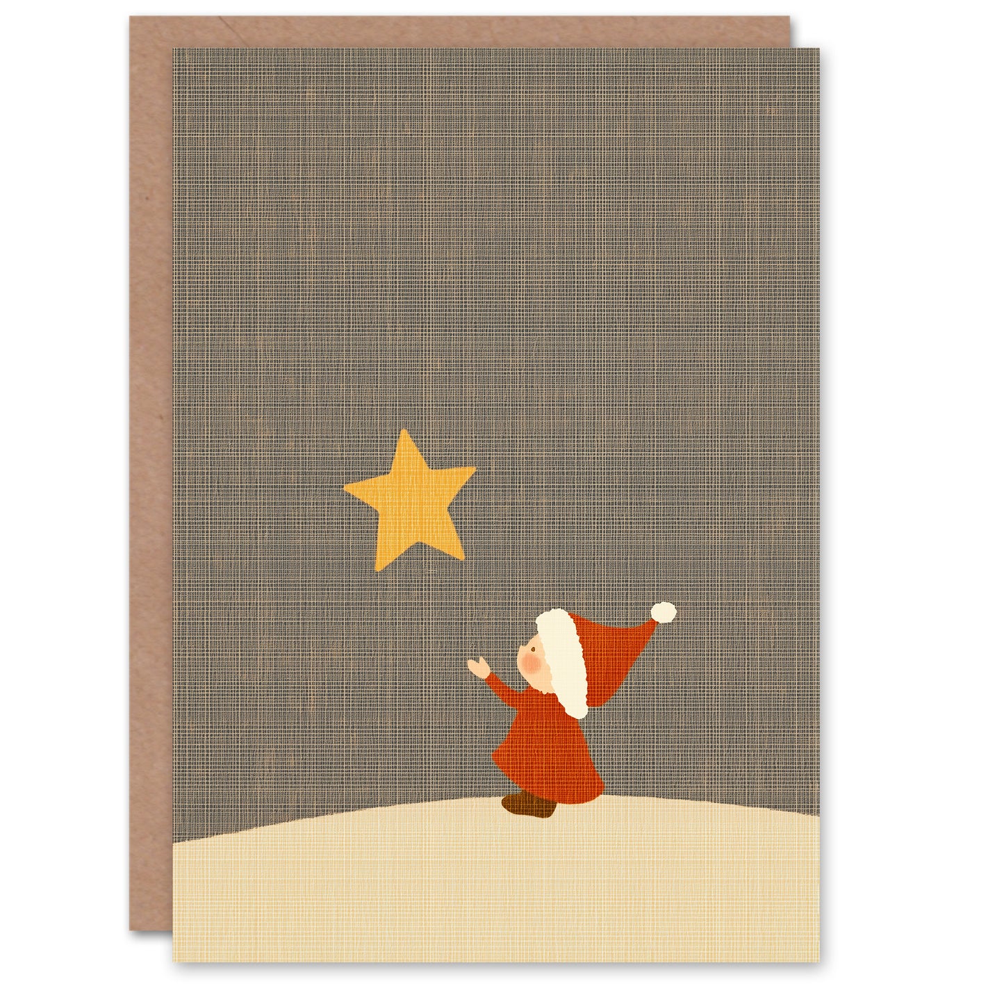 Santa Workshop Elf Wishing On A Star Child Kids Christmas Card