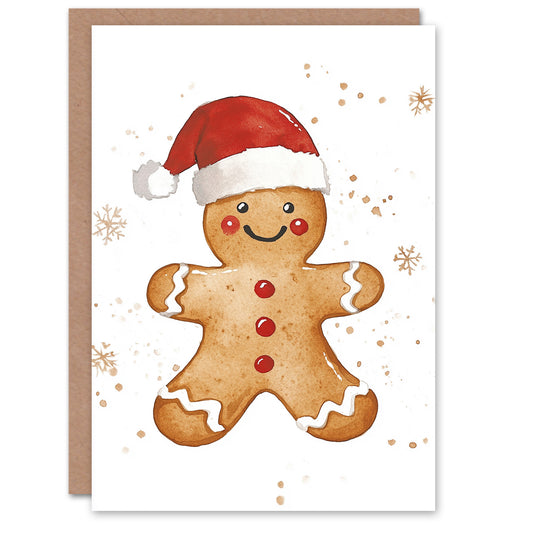 Gingerbread Man Santa Hat Cookie Fun Christmas Card