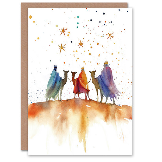 The Three Kings Wise Men Bethlehem Star Festive Christmas Card