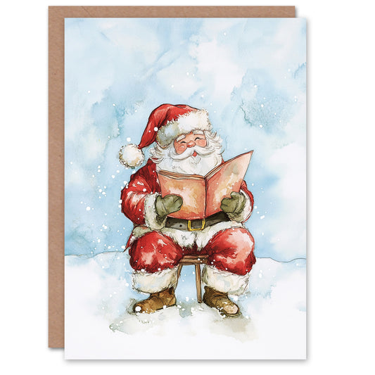 Jolly Santa Claus Naughty Nice List Christmas Card