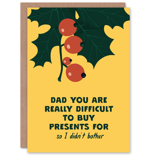 Difficult To Buy Presents For Didn't Bother Funny Christmas Card