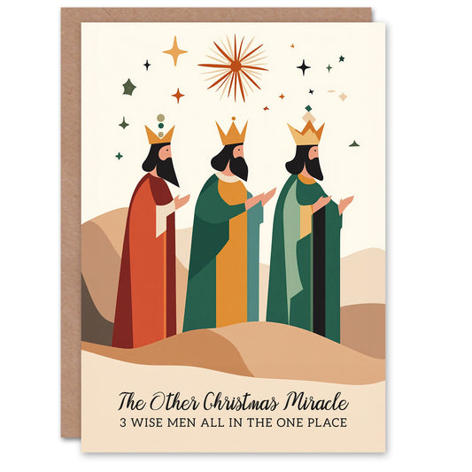 The Other Miracle Three Wise Men Joke Funny Christmas Card