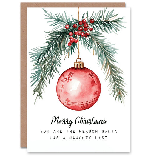 You Are The Reason Santa Has Naughty List Funny Christmas Card