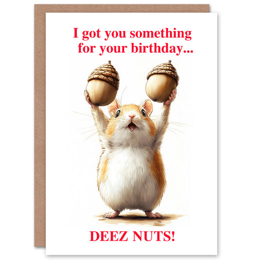 Rude Funny Deez Nuts Birthday Card