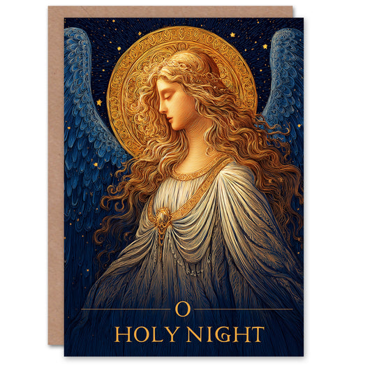 Christmas Card O Holy Night Beautiful Roman Style Angel