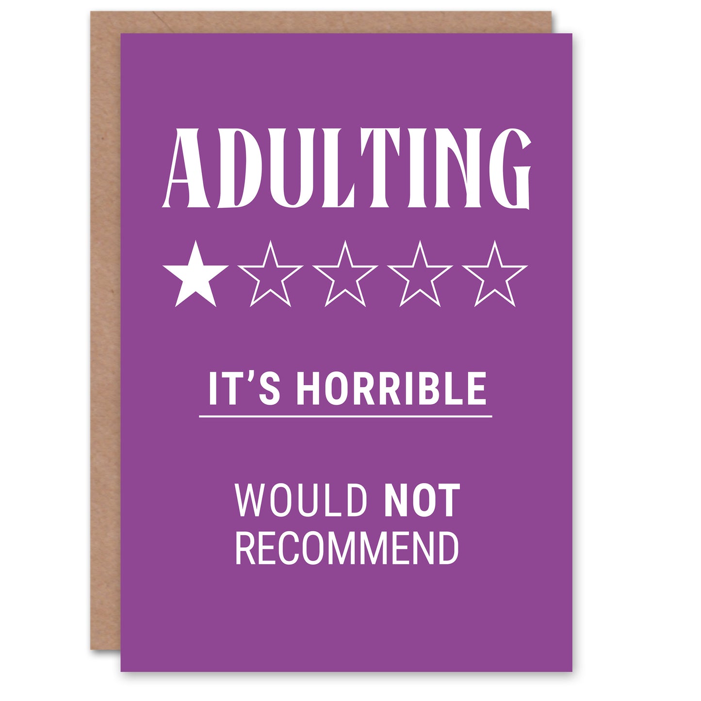 Adulting Funny Review Would Not Recommend Birthday Greeting Card