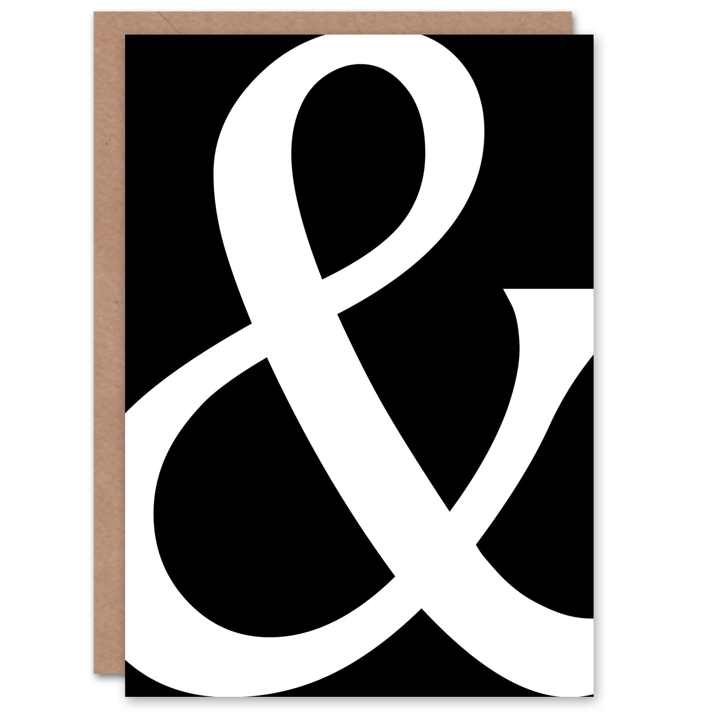 And Ampersand Symbol Black White Minimal Design Greeting Card