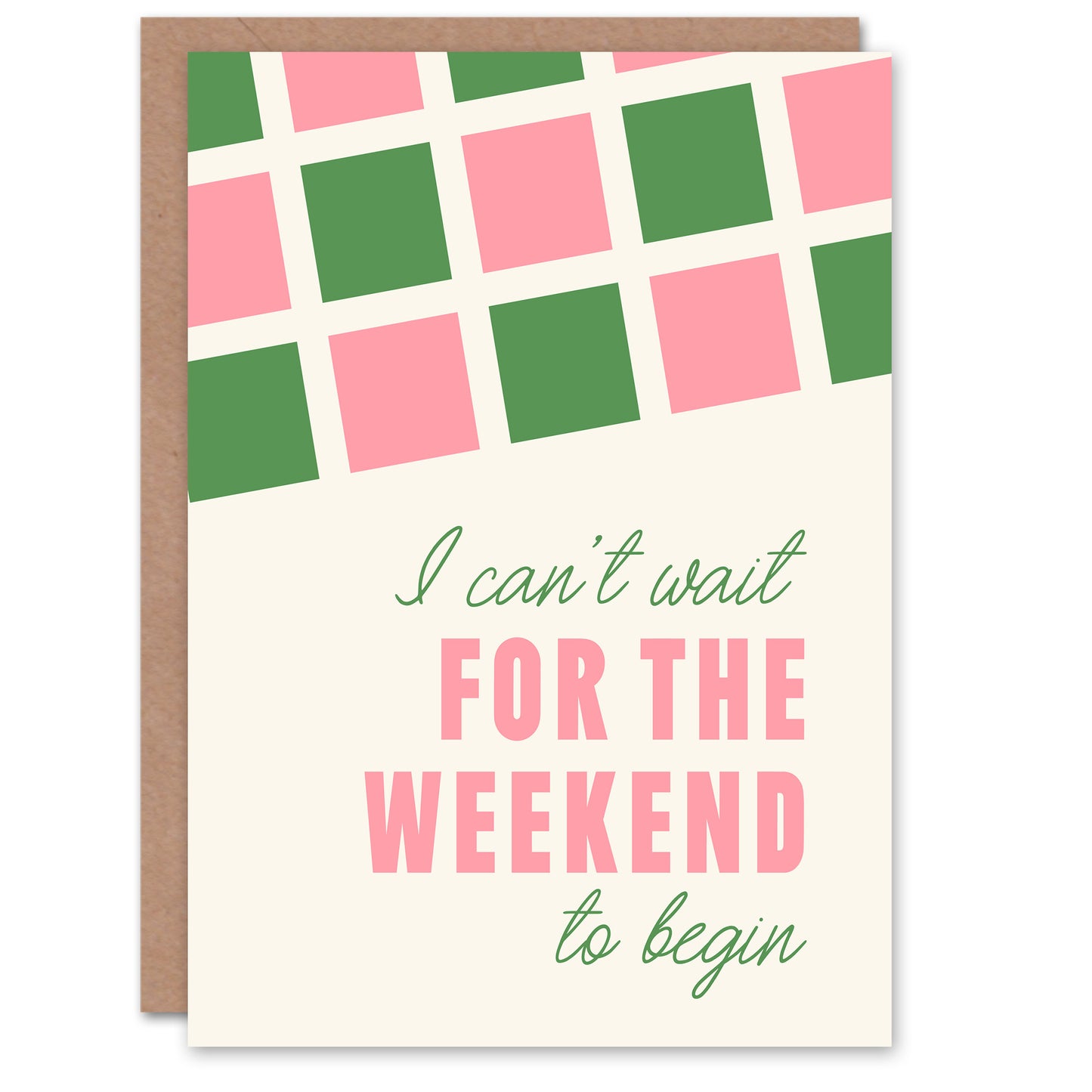 Can't Wait For The Weekend To Begin Simple Retro Greeting Card