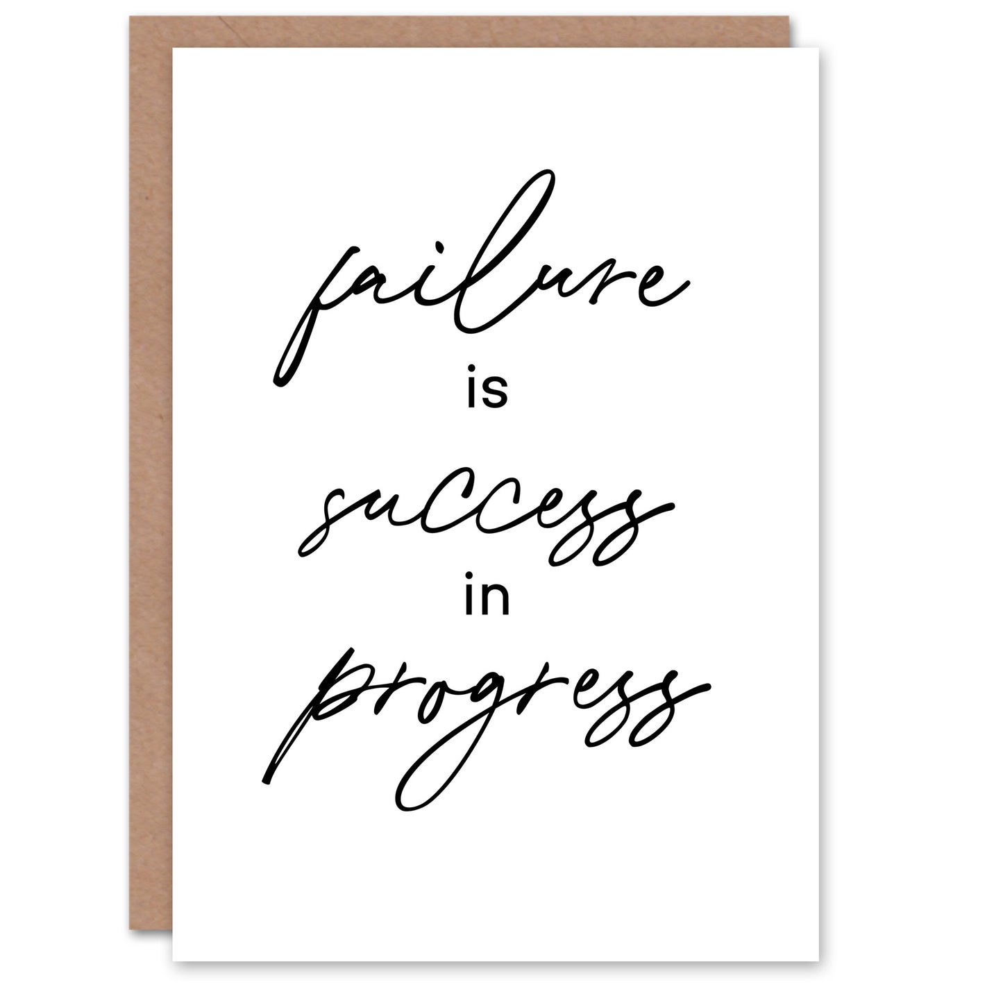 Failure Success In Progress Simple Motivational Greeting Card