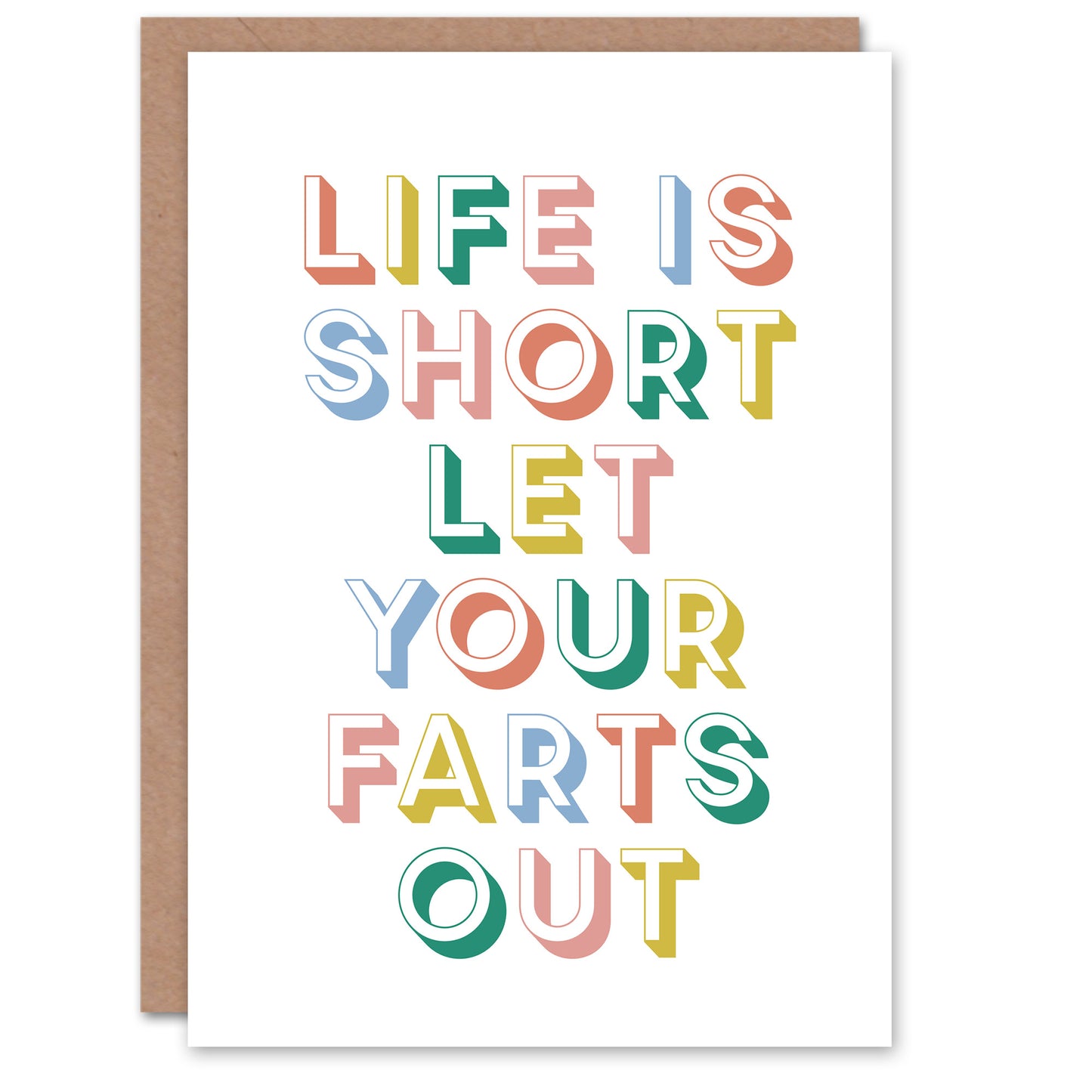Life Is Short Let Your Farts Out Retro Funny Greeting Card