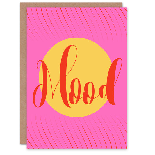 Mood Sunset Pink Yellow Decorative Design Greeting Card