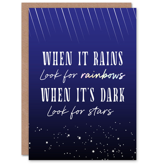 When It's Dark Look For Stars Oscar Wilde Quote Greeting Card