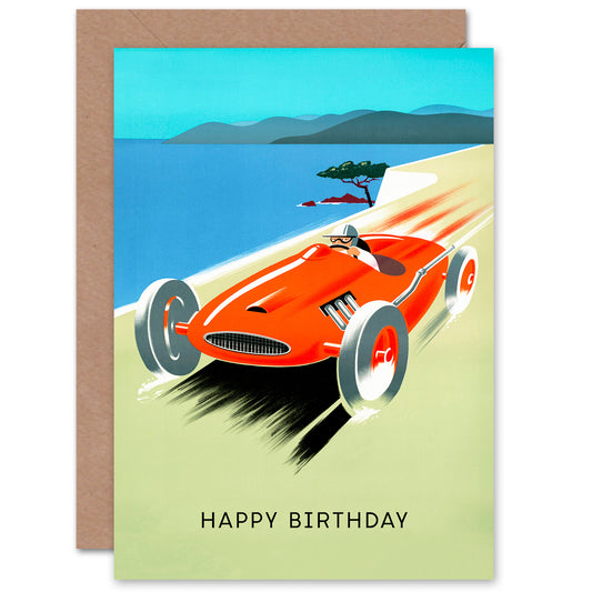 Classic Sports Car Race Motorsport Birthday Card