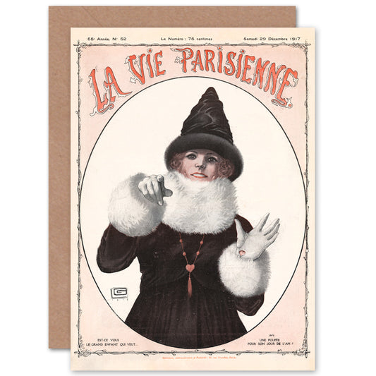 La Vie Parisienne Doll New Years Day New Year Card