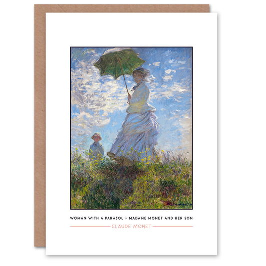 Claude Monet Woman With A Parasol Greetings Card