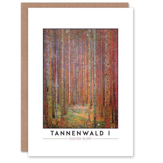 Gustav Klimt Tannenwald I Fir Forest Painting Greetings Card